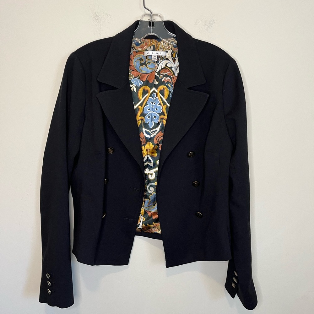 CAbi Navy Double-Breasted Blazer with Gold-Tone Buttons - Picture 4 of 16